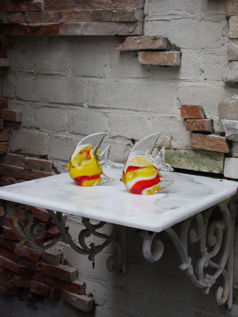 Murano Glass Style Sculptuur - Gele Vissen