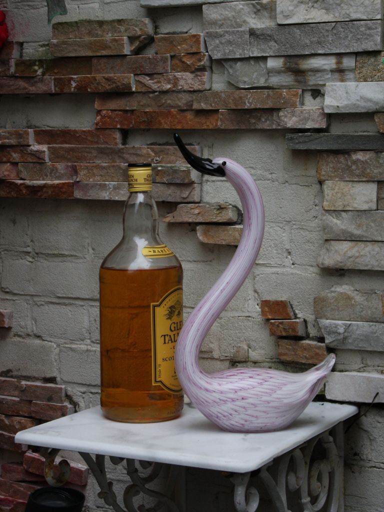 Murano Glass Style Sculptuur - Roze Zwaan (Groot)