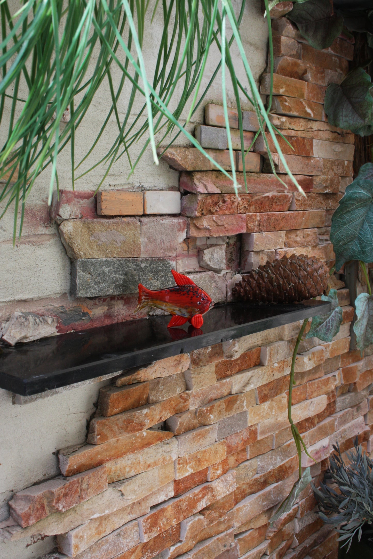 Murano Glass Style Sculptuur - Rode Vis