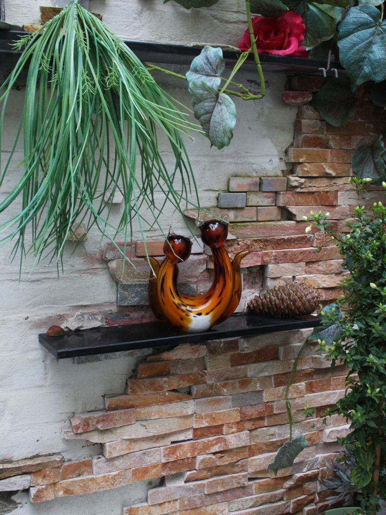 Murano Glass Style Sculptuur - 2 Koppige Kat