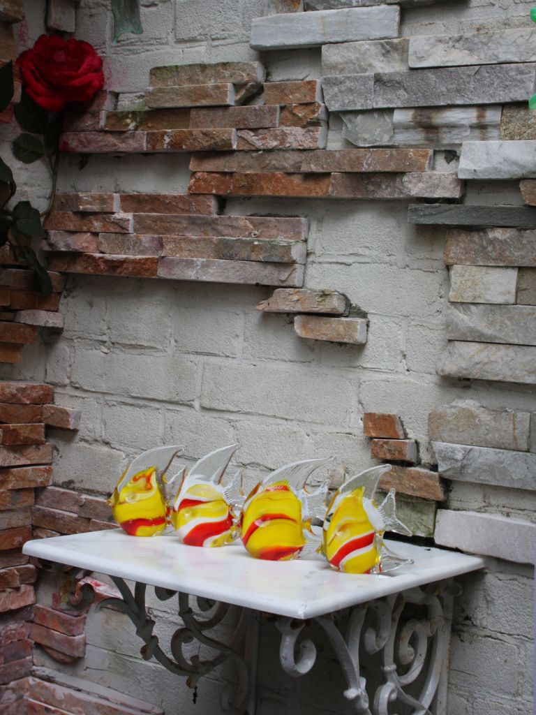 Murano Glass Style Sculptuur - Gele Vissen