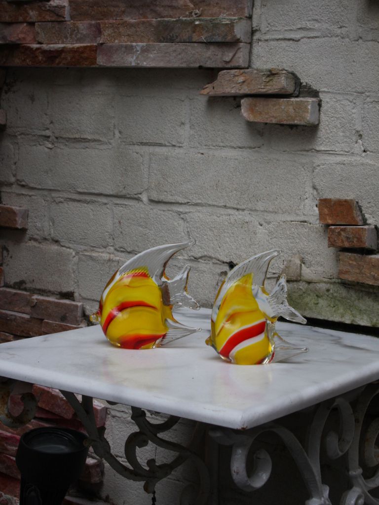Murano Glass Style Sculptuur - Gele Vissen