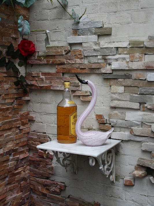 Murano Glass Style Sculptuur - Roze Zwaan (Groot)